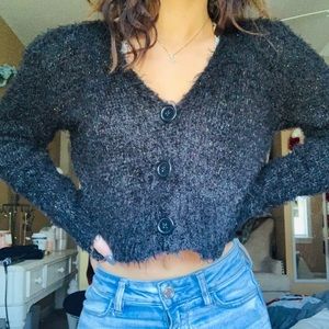 pretty multi colored sparkle cropped cardigan